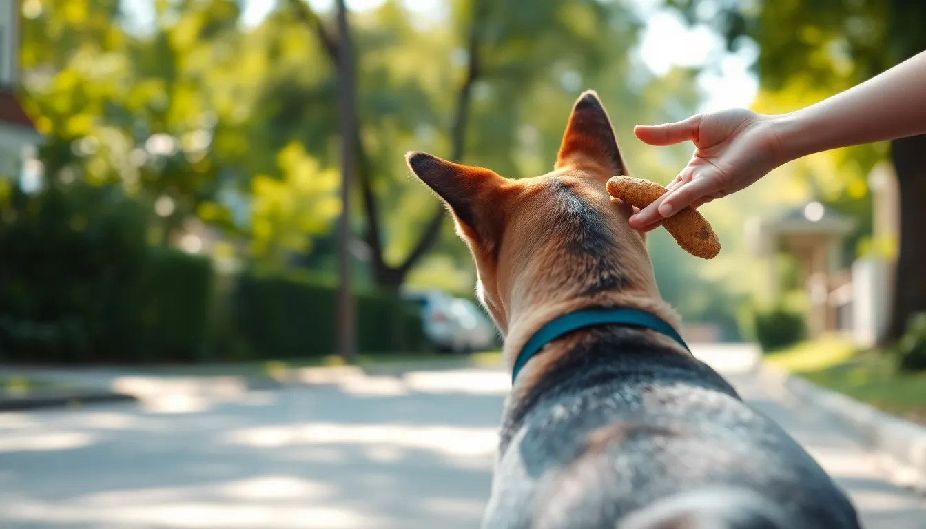 낯가림 강아지가 안전하게 산책하는 모습