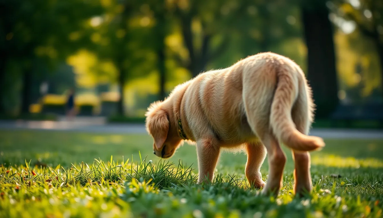 강아지와 산책하는 행복한 모습