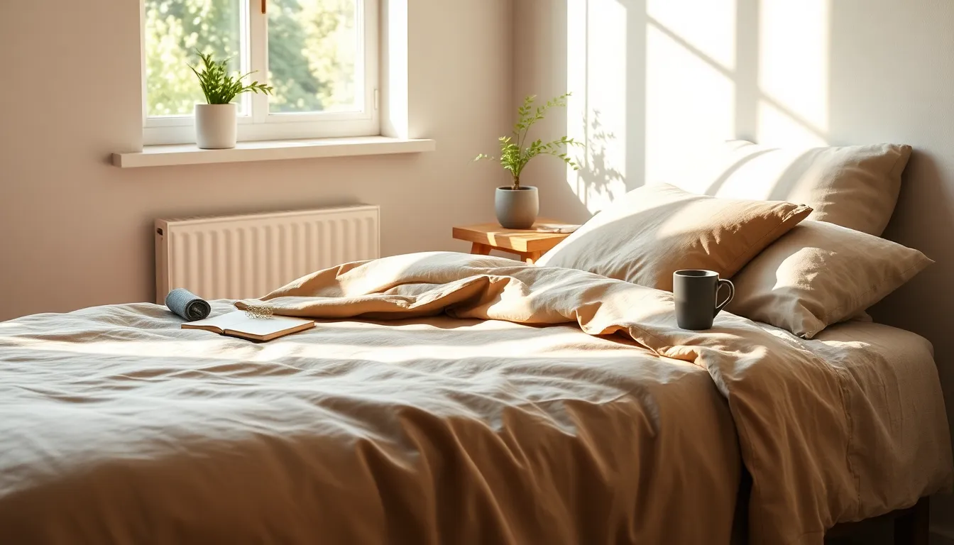 깨끗하게 정돈된 침대