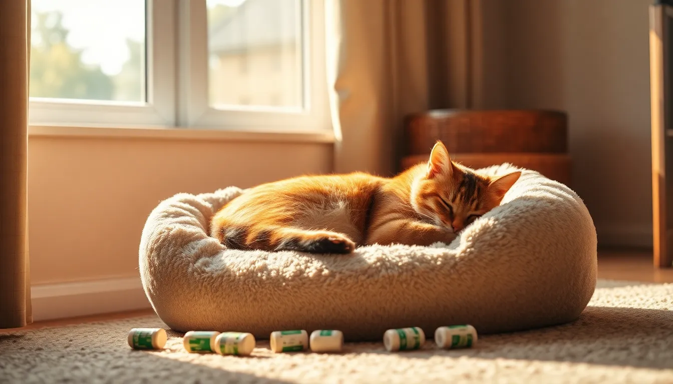 고양이 영양제 섭취 모습