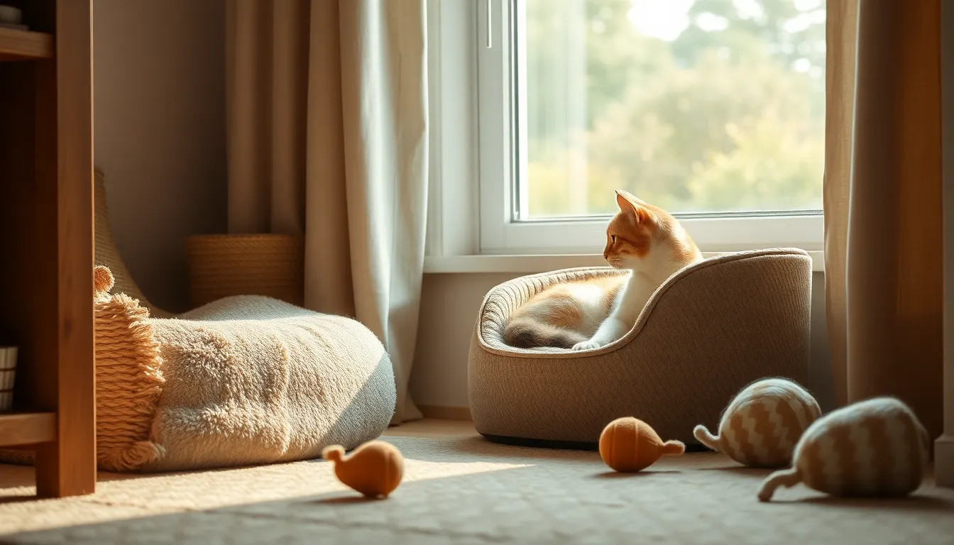 사랑스러운 아기 고양이가 집안을 탐색하는 모습